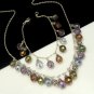 Sterling Silver Crystal Dangle Beads Necklace Bracelet