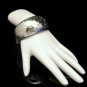 Signed SILVER Vintage Bracelet Wide Etched Cuff Bangle