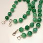 Bracelet Necklace Set Green Art Glass Lampwork Beads