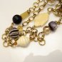 Vintage Chunky Necklace Long 35 inch Chain Large Mixed Beads