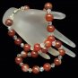 Vintage Chunky Necklace Large Carnelian Beads Crystals