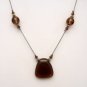 Vintage Necklace Art Glass Beads Brown Pink Mauve Bali
