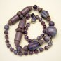 Art Deco CZECH Vintage Necklace Purple Blue Glass Beads