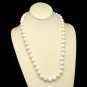 MARVELLA Vintage Chunky Necklace Round White Beads Goldtone Spacers With Tag