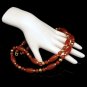 Vintage Necklace Long Chunky Red Orange Acrylic Beads Goldtone Beads