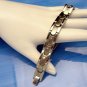 NEW Stainless Steel Link Bracelet Cubic Zirconia Stones 8.5 inches