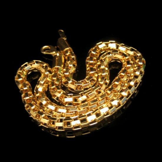 Vintage Necklace Classy Glittery Goldtone Open Links Choker