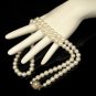Vintage SARAH COVENTRY Faux Pearls Necklace 25in Fancy Clasp