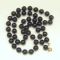 Vintage Faux Lapis Dark Blue Acrylic Beads Necklace 24 inches