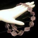 Vintage Lucite Faux Amethyst Hexagon Shaped Beads Necklace