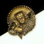 Vintage Egyptian Figural Brooch Pin Pharoah Scarab Beetle