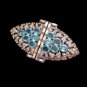 CROWN TRIFARI ClipMates Art Deco Dress Clips Brooch Blue Rhinestones Pin