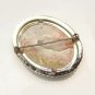 Mid Century Crazy Lace Agate Vintage Brooch Pin Natural Stone Large Cabochon
