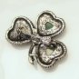 Vintage Faux Agate Art Glass Hearts Clover Brooch Pin
