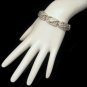 KRAMER Vintage Link Bracelet Matte Silvertone Cutouts Small Wrist