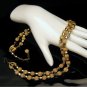 CROWN TRIFARI 2 Strand Electra Gold Plated Aurum 7mm Crystal Beads Necklace