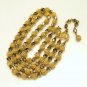 CROWN TRIFARI 2 Strand Electra Gold Plated Aurum 7mm Crystal Beads Necklace