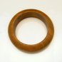 Vintage Wide Wood Bangle Bracelet Polished Brown Nice Grain 1 inch Mod
