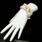 Vintage Bracelet Mid Century Faux Pearls AB Crystals Coil Wrap Statement Rhinestone Rondelles