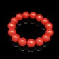 Vintage Bracelet Large Chunky Bright Red Lucite Beads Stretch Pretty