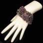 Vintage Bracelet Extra Wide Stretch Beautiful Purple Amethyst Chips