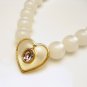 GIVENCHY Vintage Necklace Moonglow Lucite Beads Jelly Belly Heart Purple Glass