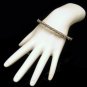 Vintage Bangle Bracelet Small Wrist Silvertone Beaded Floral Design