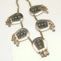 Israel Vintage Arabesque Necklace 925 Sterling Silver Turquoise Beads Ornate