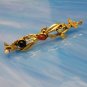 Vintage Nouveau Style Large Bar Brooch Pin Flowers Pretty Glass Stones