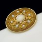 MICHAL GOLAN Vintage Brooch Pin Pendant Hearts Art Glass Faux Pearls
