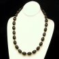 Vintage Long Necklace Chunky Black Carved Acrylic Beads Very Pretty