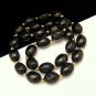 Vintage Long Necklace Chunky Black Carved Acrylic Beads Very Pretty