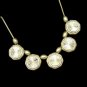 LIZ CLAIBORNE Vintage Silvertone Circle Slide Charm Dangles Necklace