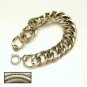 GERMANY Vintage Statement Bracelet Chunky Engraved Links Silvertone Wide