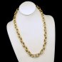 Vintage Chunky Classic Long Statement Necklace Heavy Goldtone Double Links Chain