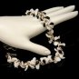 GERMANY Vintage Choker Necklace Chunky Black White Glass Beads Chain Goldtone