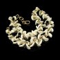 GERMANY Vintage Choker Necklace Chunky Black White Glass Beads Chain Goldtone