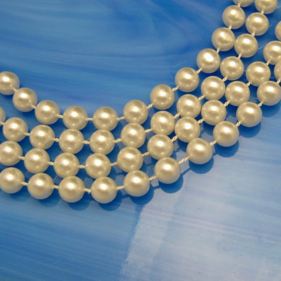Vintage Very Long Faux Pearls Necklace 47 inches Large 8mm Beads Versatile