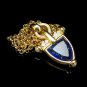 NOLAN MILLER Blue Glass Rhinestones Vintage Pendant Necklace Faux Pearls