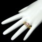 Vintage Cocktail Ring Mid Century Pink Solitaire Rhinestones Oval Stone Size 7.75-8
