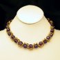 NOLAN MILLER Vintage Purple Crystal Beads Necklace Caged Braided Chain