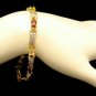 Glass Gemstones Vintage Bracelet Beaded Links Gold Silver Plated Very Pretty