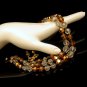 MARVELLA Vintage Necklace Mid Century Topaz Crystal Beads Gold Plated 2 Multi Strand 1960s