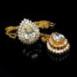Lind 14KT HGE CZ Stones Vintage Necklace Cocktail Ring Heavy Gold Plated