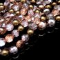 Vintage Glass Beads 2 Multi Strand Necklace 3 Strand Bracelet Set Pink Copper