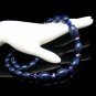 Vintage Crystals Beads Necklace Chunky Navy Blue AB Large Ovals Very Classy