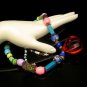 Vintage Necklace Mid Century Glass Acrylic Beads Lucite Pendant Chunky Multi Colors Striking