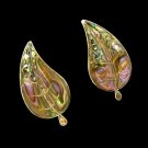 TAXCO MEXICO Mid Century Sterling Silver Abalone Earrings Vintage Large Statement