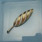 MARVELLA Vintage Leaf Brooch Pin Mid Century Sparkling Rhinestones Goldtone NOS Beautiful