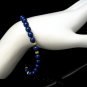 AVON Vintage Bracelet Mid Century Faux Lapis Blue Gold Plated Fluted Beads Very Pretty